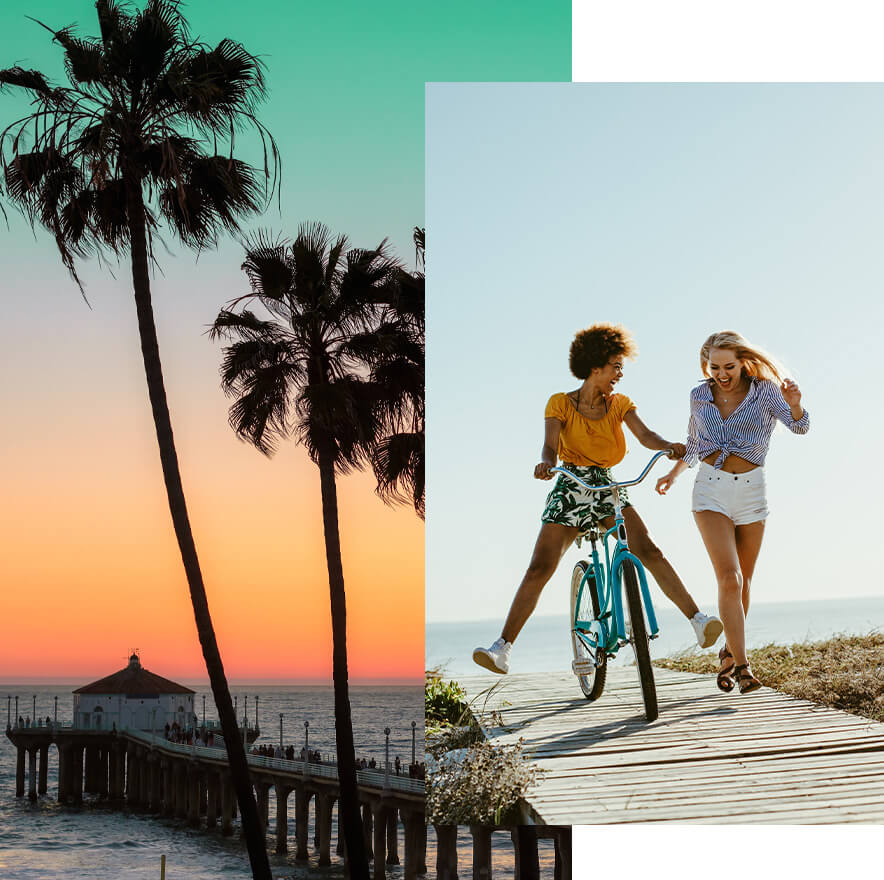 People enjoying outdoor activities by the beach, capturing the vibrant and relaxed lifestyle of Manhattan Beach.